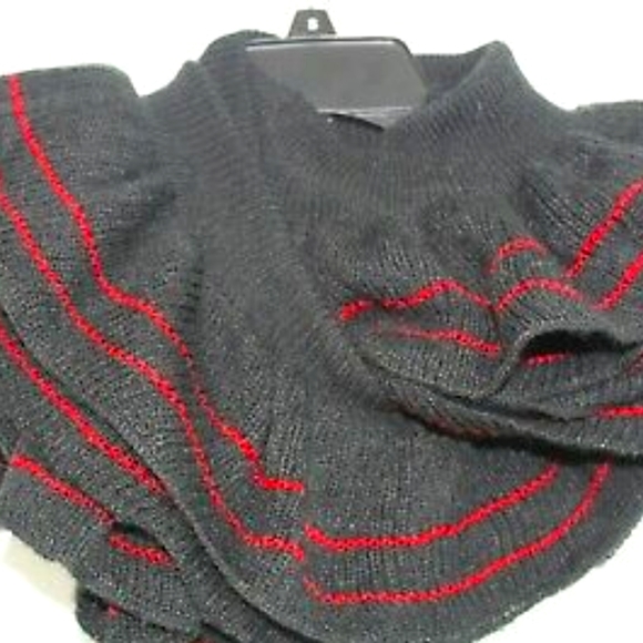 NWT Ralph Lauren black and red ruffle scarf - Picture 8 of 8